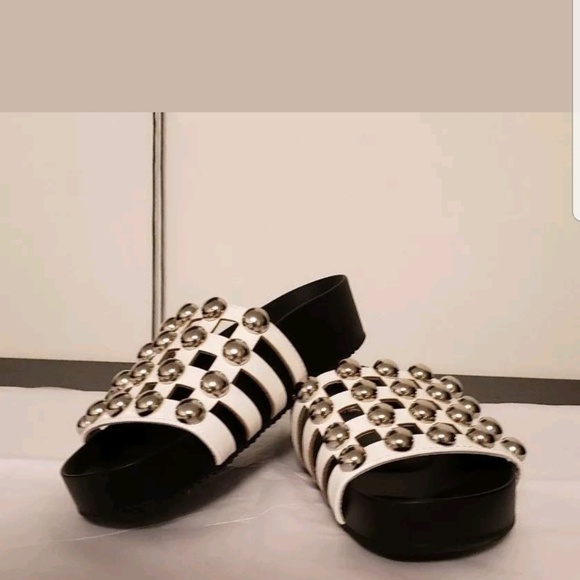 CATHERINE MALANDRINO BUBBLIE SLIDE SANDALS  WHITE - Picture 2 of 8